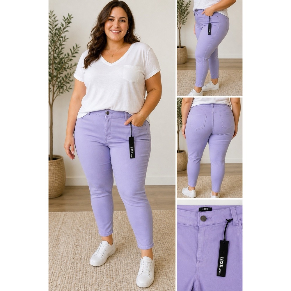 1826 Jeans Size 20 Lavender Pull On Jeggings Stretch NWT Plus Size #38